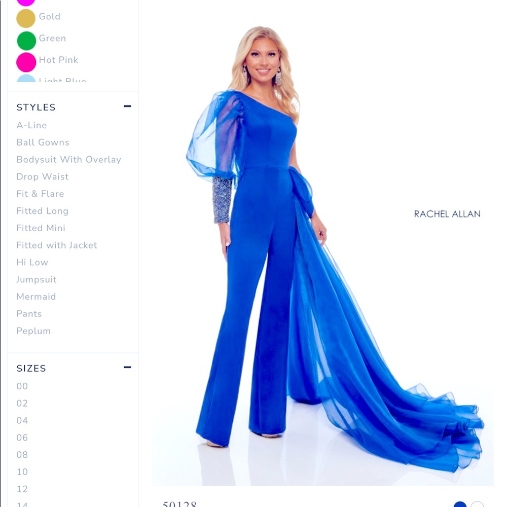 Rachel Allan jumpsuit romper fun fashion Royal blue 10